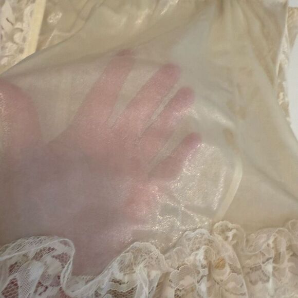 Vintage Private Luxuries by Natori Ivory Lace Corset W/Garters Sz XL, Romantic - Picture 5 of 14